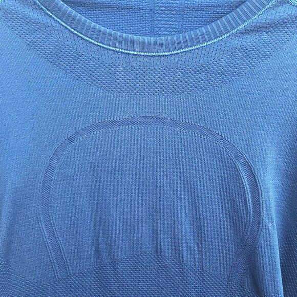 Lululemon Swiftly Tech Short Sleeve Crew | Women’s Size 6 Heathered Harbor Blue - Picture 2 of 5
